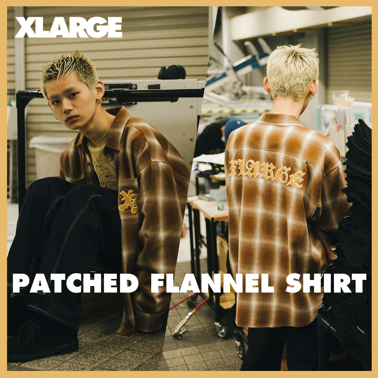9.3.fri 2021 XLARGE PACHED FLANNEL SHIRTS
