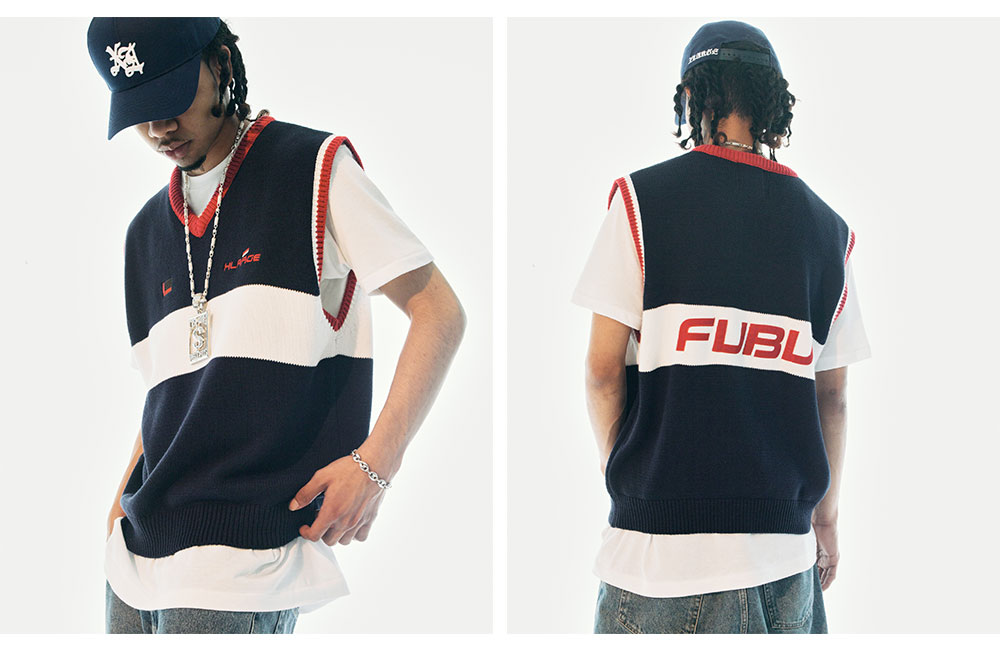 FUBU×XLARGEコラボ ベスト ネイビー - Tシャツ/カットソー(半袖/袖なし)