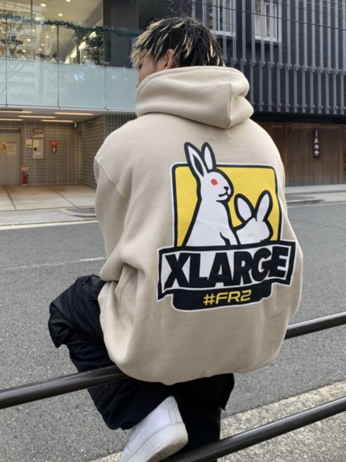 FR2 XLARGE コラボ エフアールツー エクストララージ パーカー M 黒